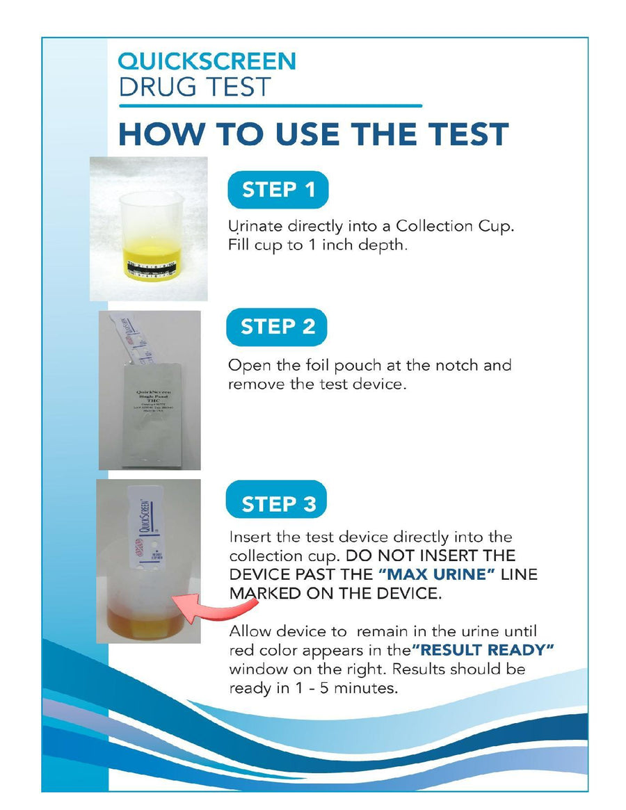 (25 Pack) 1 Panel QuickScreen Dipcard - 9062T - Amphetamine - AMP-Countrywide Testing